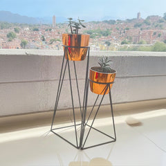 Set Amazonia con materos plasticos tipo CROMADO
