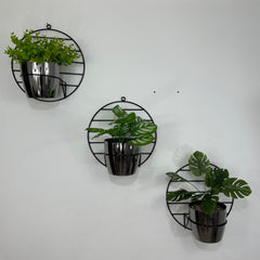 Trio de Pared Aguamarina con 3 Materos Plasticos Metalizados
