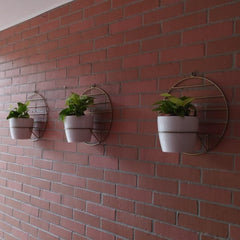 Trio de Pared Aguamarina con 3 Materos Plasticos