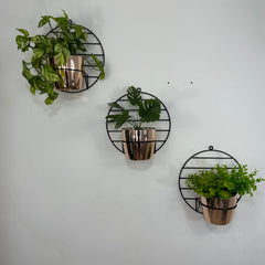 Trio de Pared Aguamarina con 3 Materos Plasticos Metalizados